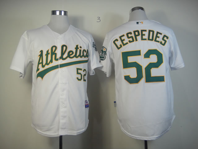 Men Oakland Athletics #52 Cespedes White MLB Jerseys
